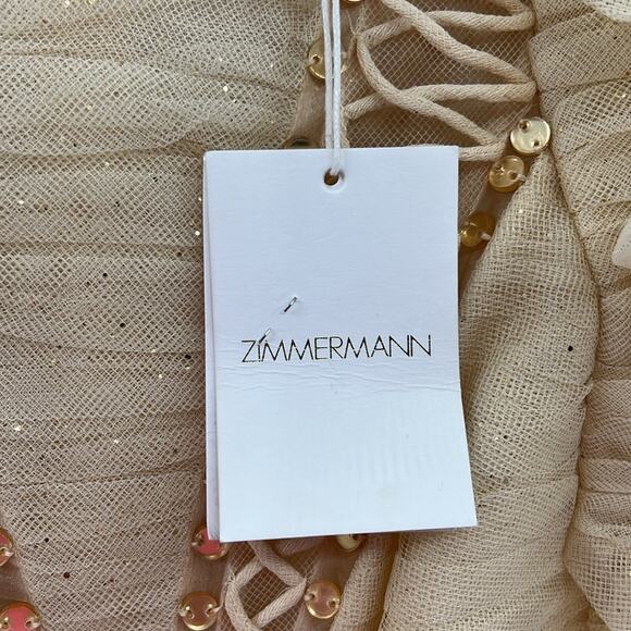 Zimmermann Dancer Glitter Tulle Dress - Cream - 1 or US 6 - New with tags - Picture 8 of 14